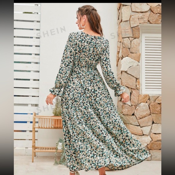 SHEIN Long Sleeve Floral Dress - Picture 2 of 7